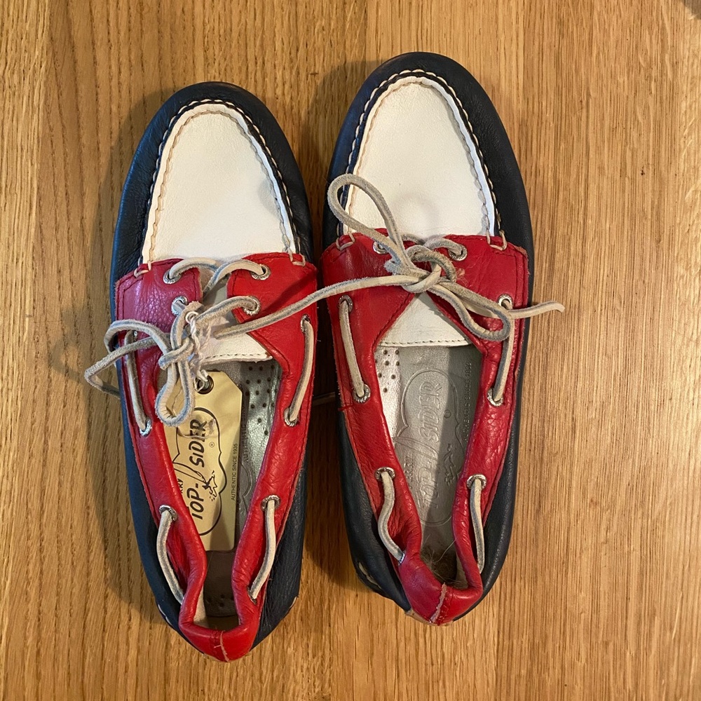 Vintage Red, White, and Blue Sperrys